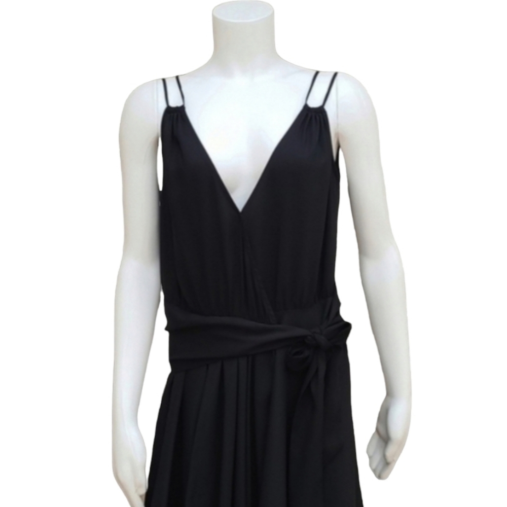 GUESS by MARCIANO Black Asymmetrical Wrap Dress Size M Goth Punk Y2K Bodycon Alt - Picture 7 of 16